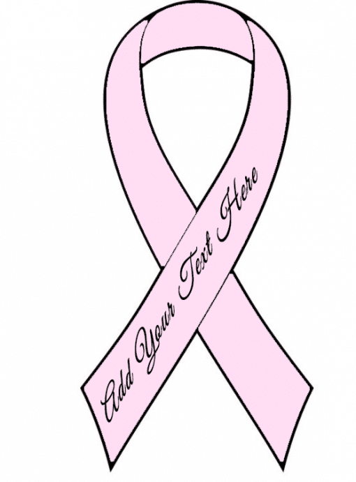 Baby Pink Ready to Wear Charity Awareness Custom Printed Ribbons (Pk 25)