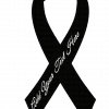 Black Ready to Wear Charity Awareness Custom Printed Ribbons (Pk 25)