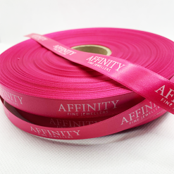Bright Pink Logo Printed Ribbon