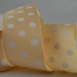 20m Cream Polka Dot Printed Ribbon – 38mm