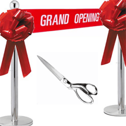 Deluxe Grand Opening Package Grand Opening Ribbon, VIP Poles,Bows & Scissors