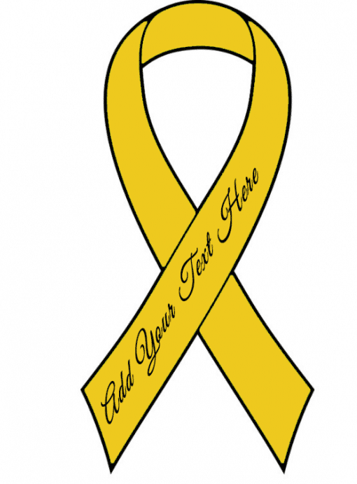 Gold Ready to Wear Charity Awareness Custom Printed Ribbons (Pk 25)