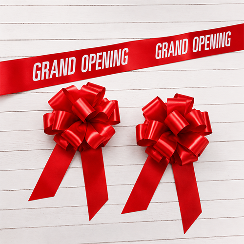 Grand Opening Ribbon 2 big bows