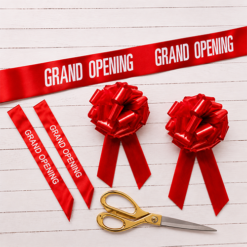 Grand Opening Ribbon Bows Scissors Sashes Package for ribbon cutting events