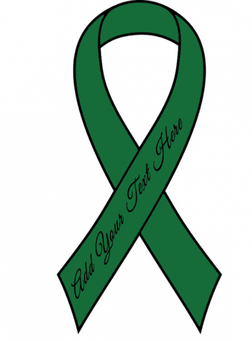 Green Ready to Wear Charity Awareness Custom Printed Ribbons (Pk 25)