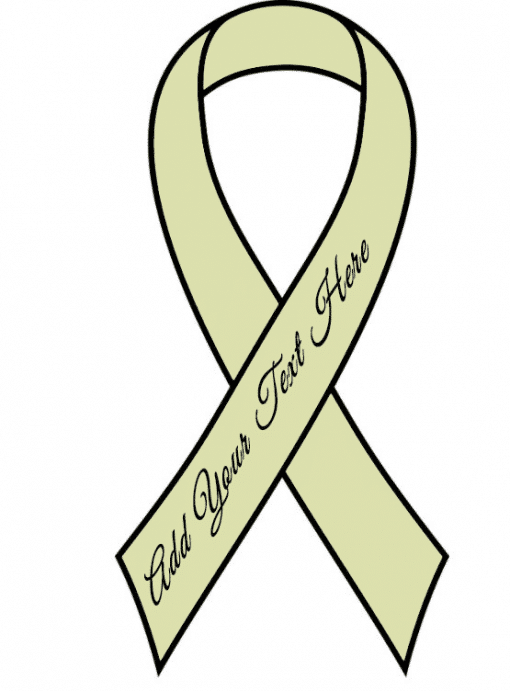 Ivory Ready to Wear Charity Awareness Custom Printed Ribbons (Pk 25)