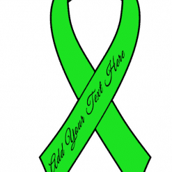 Lime Green Ready to Wear Charity Awareness Custom Printed Ribbons (Pk 25)