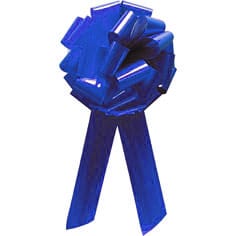 Pom Pom Bow Royal Blue