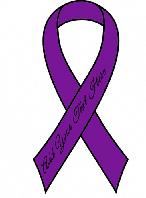 Purple Ready to Wear Charity Awareness Custom Printed Ribbons (Pk 25)