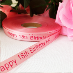 Red 15mm Printed Satin Ribbon