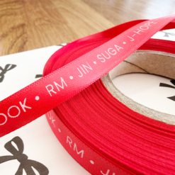Red 15mm Printed Satin Ribbon