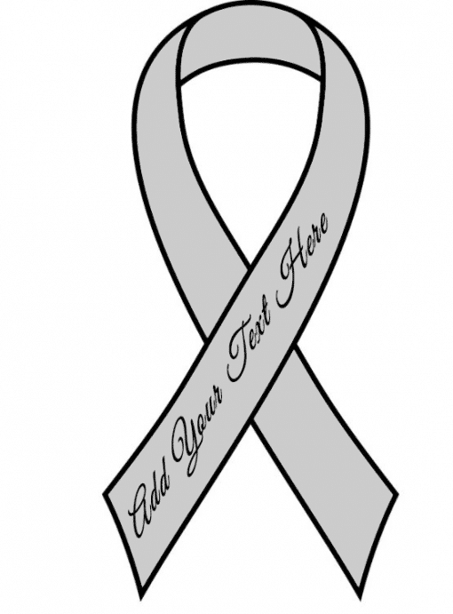 Silver Grey Ready to Wear Charity Awareness Custom Printed Ribbons (Pk 25)