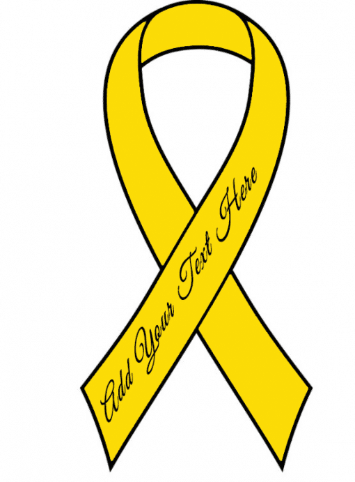 Yellow Ready to Wear Charity Awareness Custom Printed Ribbons (Pk 25)