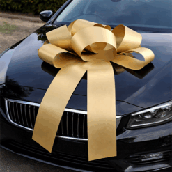 Gold Car Bonnet Bow Next Day Delivery Branded by Personalised Printed Ribbons