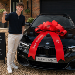 Big Car Bonnet Rosette Card Bow – 40+ Colours - Personalise!