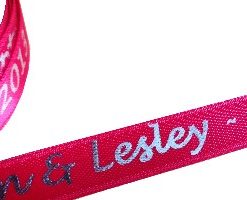 Bright Pink Logo Printed Ribbon, Hot Pink Branded Ribbons