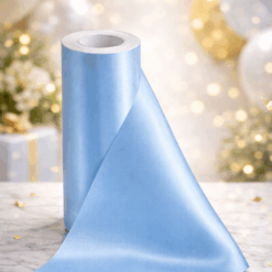 Baby Blue Extra Wide Satin Ceremonial Ribbon – 12″ Wide (20m)