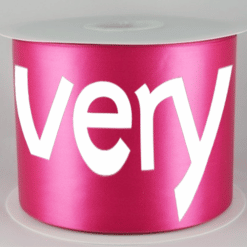 Bright Pink Logo Printed Text Grand Openings Branded Ribbon