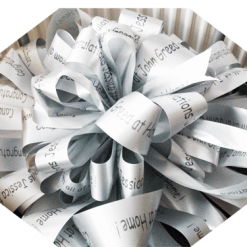 Grey personalised bow