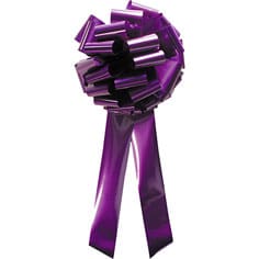 Large Bow 14" Pom Pom Purple  Bow