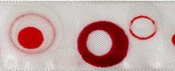 red retro printed ribbons