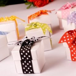 Polka Dot Ribbon Favour Boxes