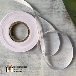 White 15mm wide ribbon black logo The White Company