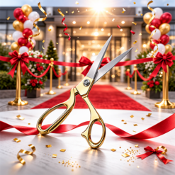 Large Silver & Gold Ceremonial Scissors