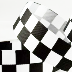 Black Checked Ribbon
