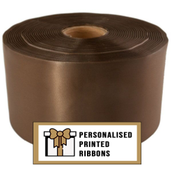 Chocolate Custom Printed Wide Ribbon