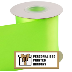 Fluro Green Custom Printed Wide Ribbon