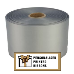 Pewter Grey Custom Printed Wide Ribbon