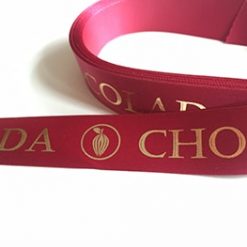 Claret Ribbons Printed For Christmas With A Gold Print