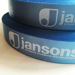 Cornflower Blue Ribbons Printed in White For Christmas Gift Boxes