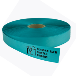 Aqua Blue Logo Printed Ribbon