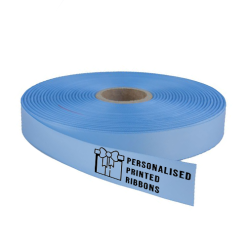 Pastel Blue Logo Printed Ribbon
