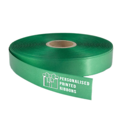 Emerald Green Logo Printed Ribbon, Green Printed Ribbons
