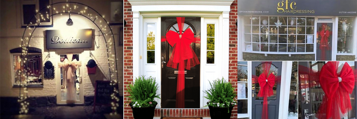 Christmas Net Door Bows For Homes & Businesses