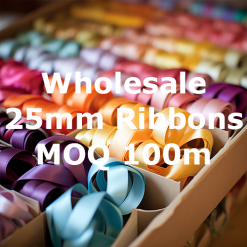 Wholesale Rolls of 25mm Wide Satin Ribbon