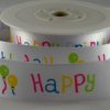 Happy Birthday Balloons Ribbon - 25mm