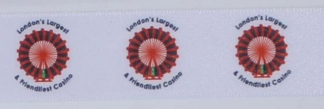 Example of full colour custom printed logo - contact PersonalisedPrintedRibbons.co.uk for more info Example of full colour custom printed logo - contact PersonalisedPrintedRibbons.co.uk for more info