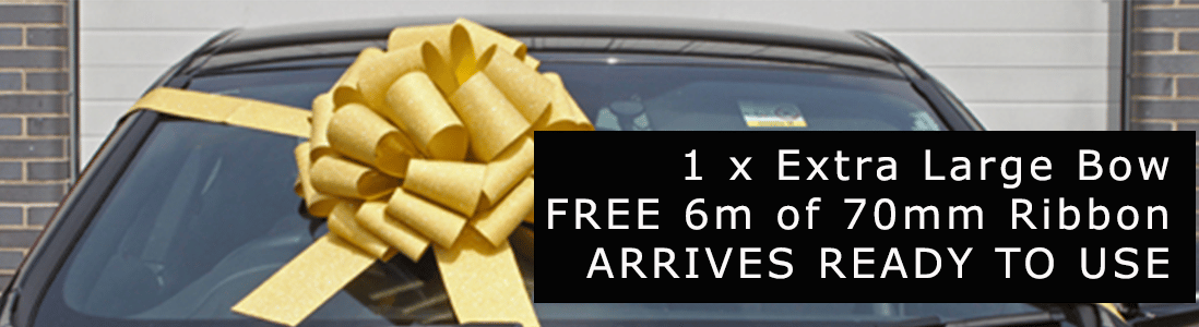 Extra large Gold Car Bows Arrive Ready To Use Quick Next Day Delivery