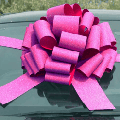 Glitter Pink Giant Car Bow
