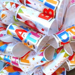 Happy Birthday Printed Big Car Bow