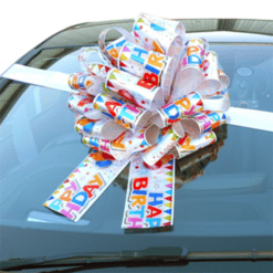 Happy Birthday Printed Big Car Bow