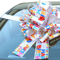 Happy Birthday Printed Big Car Bow