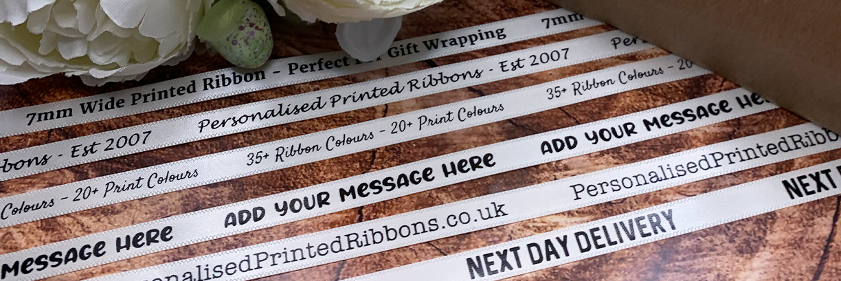 7mm Wide Ribbon Printed With Your Text and Logo Quick Delivery Customer Printed Branded
