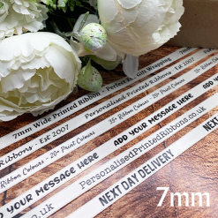 Add Text & Simple Logos To Narrow 7mm Wide Ribbons For Gift Wrapping