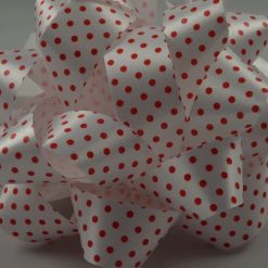 Red Polka Spotted Self Adhesive Bows - 10cm (Pk 2)