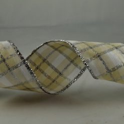 Silver Tartan 40mm Ribbon